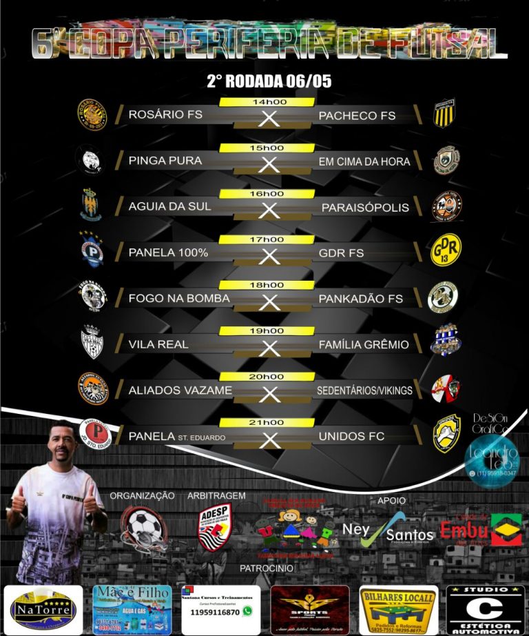 Tem rodada da 6º Copa Periferia de Futsal neste sábado (6) em Embu das Artes