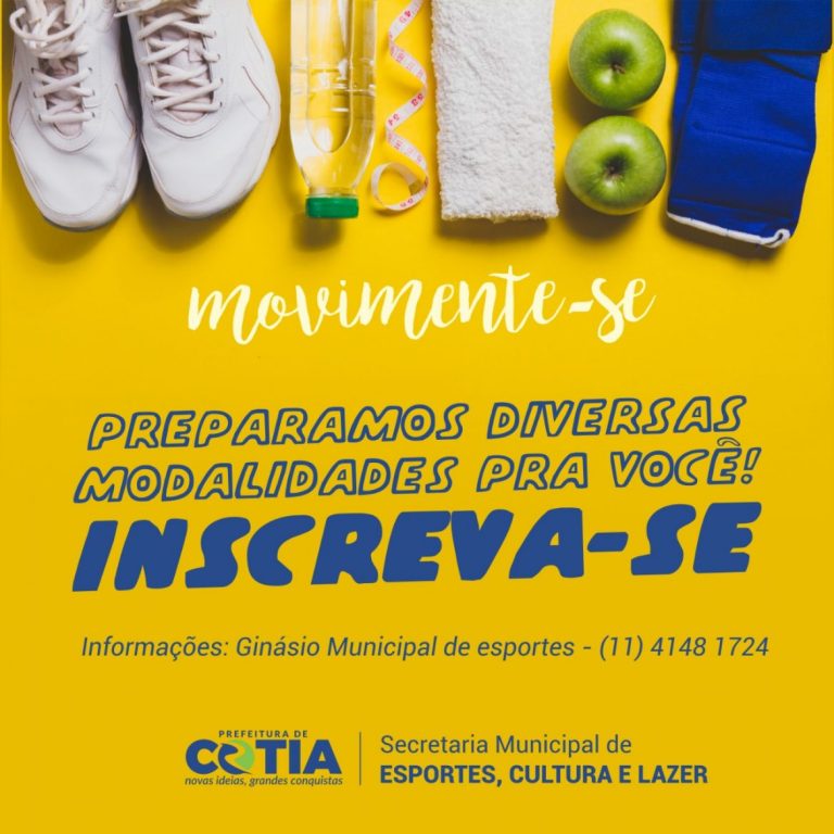 Prefeitura de Cotia abre inscrições para mais de 20 modalidades esportivas