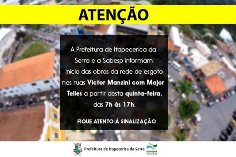 Prefeitura e Sabesp iniciam obras de esgoto na região central de Itapecerica