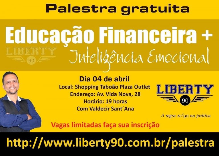 Palestra de Educação Financeira e Inteligência Emocional; inscrições abertas