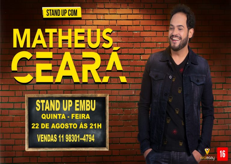 Matheus Ceará de volta com novas piadas em Embu das Artes