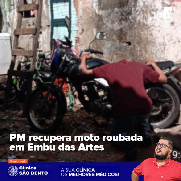 PM recupera moto roubada em Embu das Artes