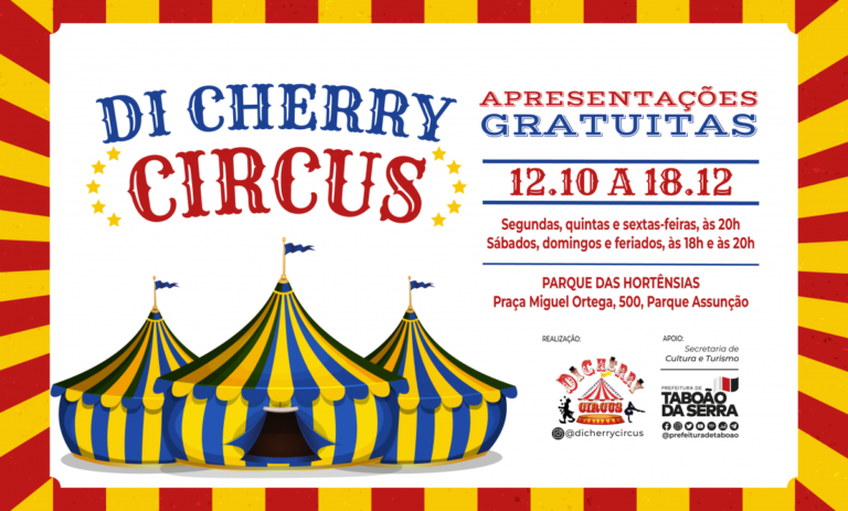 Di Cherry Circus volta para Taboão da Serra com atrações especiais neste Mês das Crianças